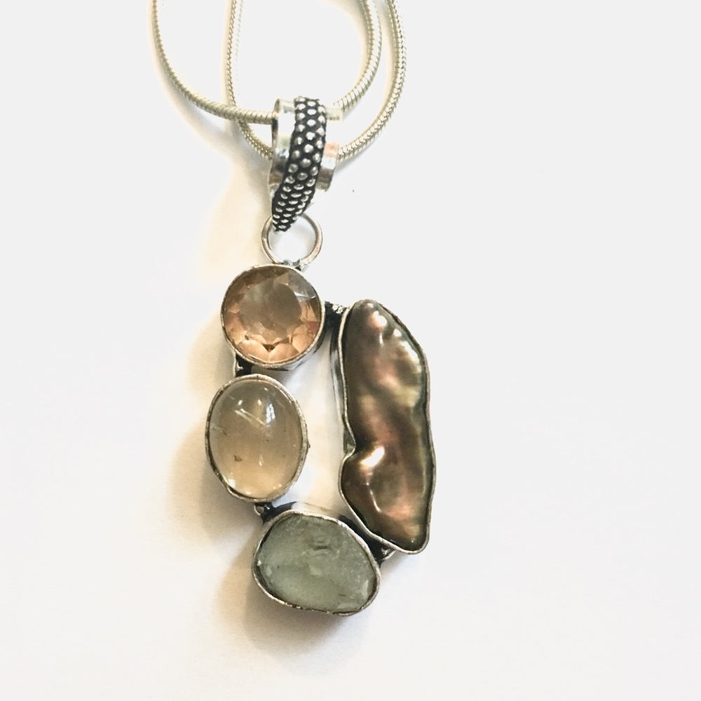 COPY - Moonstone and Pearl Pendant